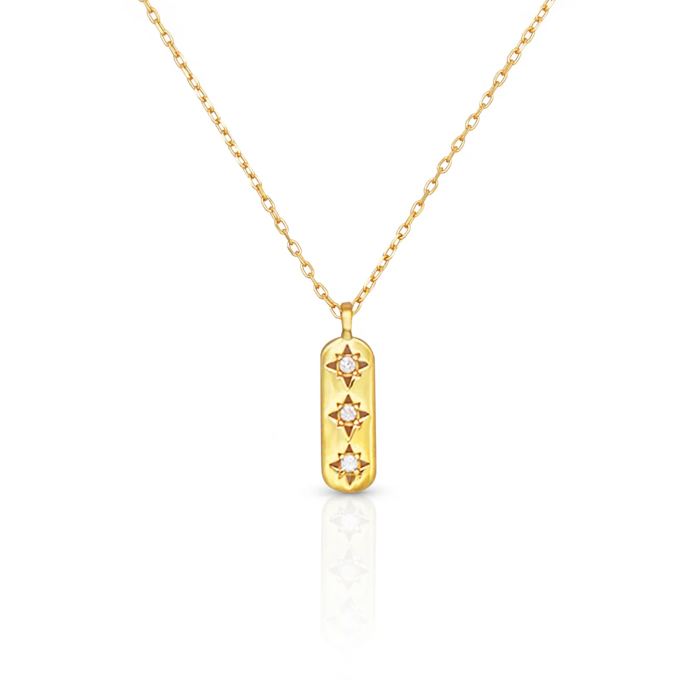 

Chris April trendy 925 sterling silver gold plated long brand zircon pendant necklaces, Yellow gold