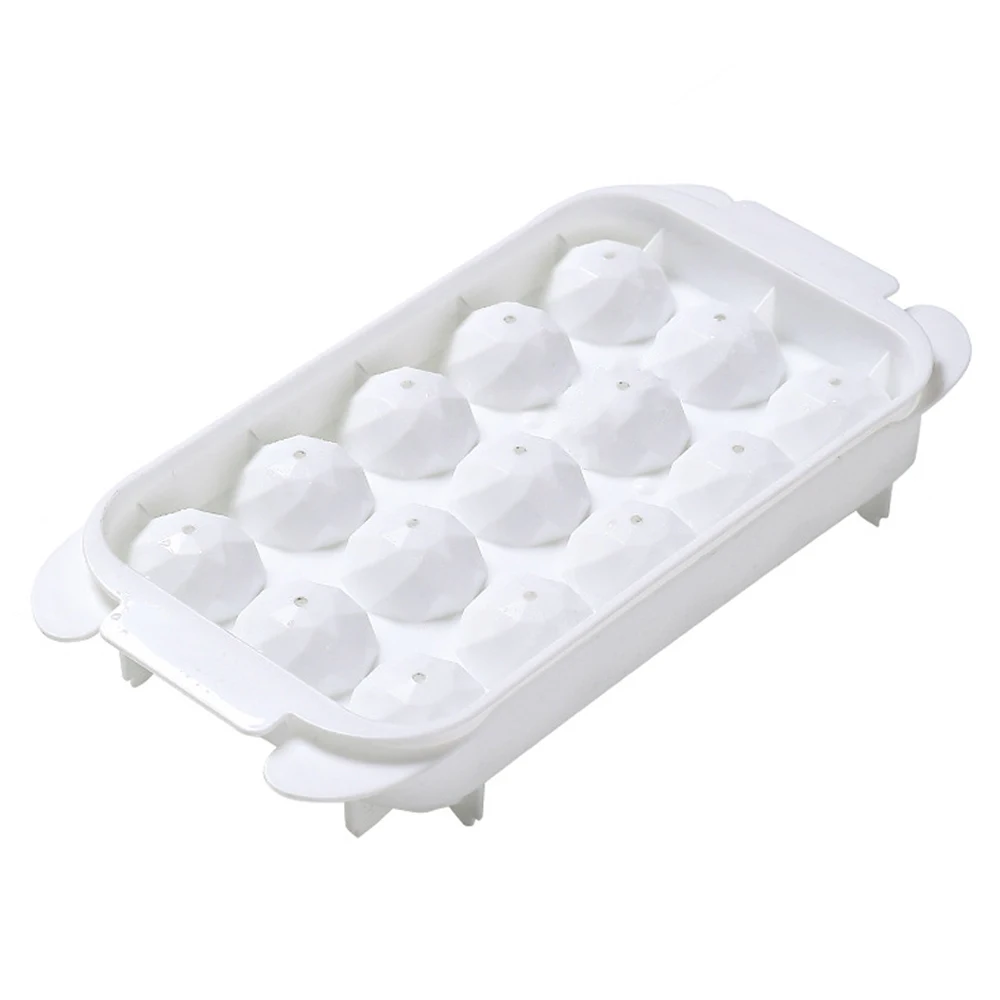 

C372 Food Grade PP Material Frozen Ice Cube Sphere Mould Whiskey DIY Round Ice Ball Mold with Lid Ice Mould Maker Ball Tray, White