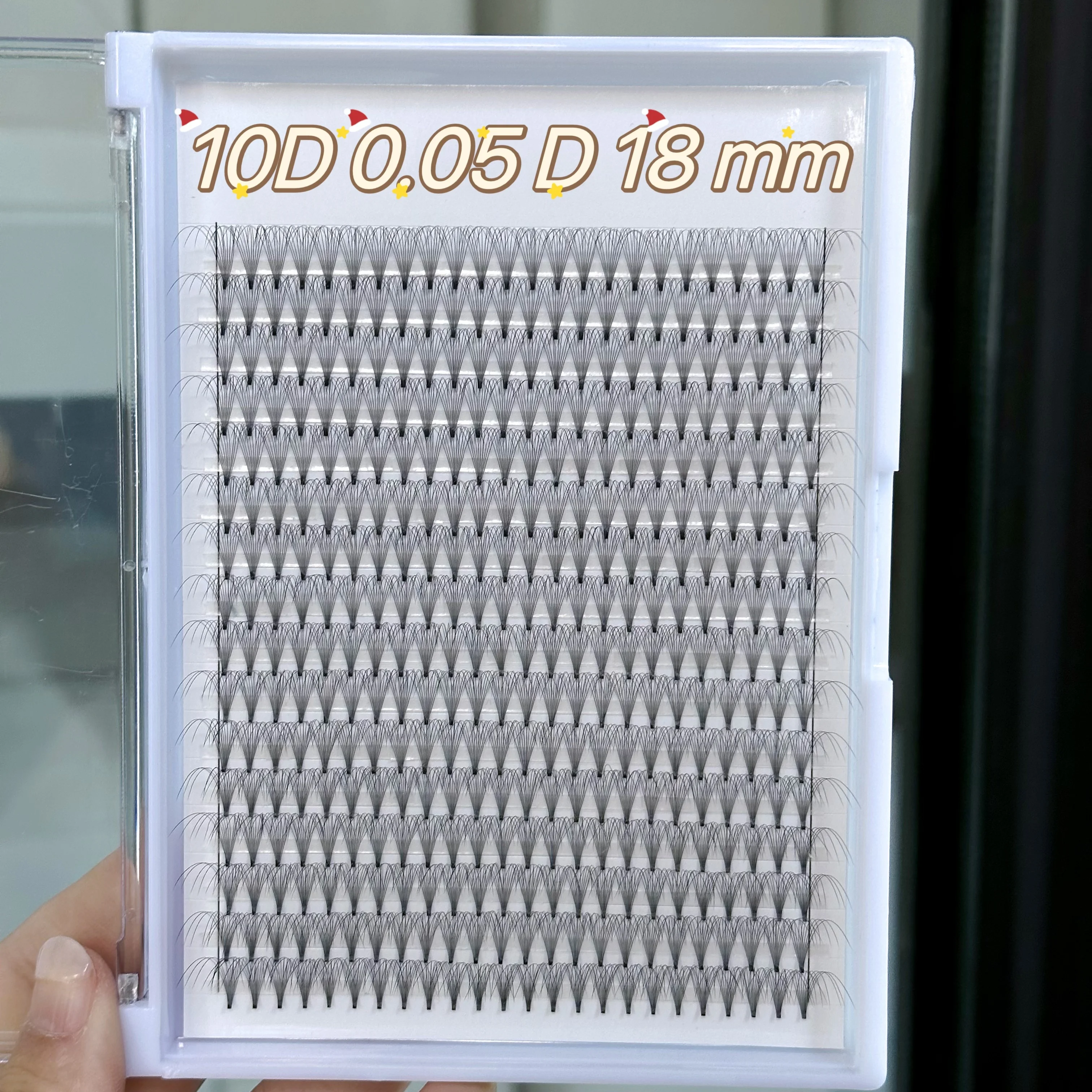 Ultra Black Premades Xxl Tray 6D 5D 0.07mm 0.10mm Pre Made Fans Heat Bonded Short Stem Lashes 8D 10D 0.05 Eyelash Extension