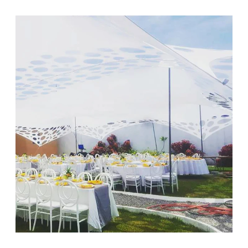 

beach party wedding decoration lining indoor cheese stretch tent holes, Customized color