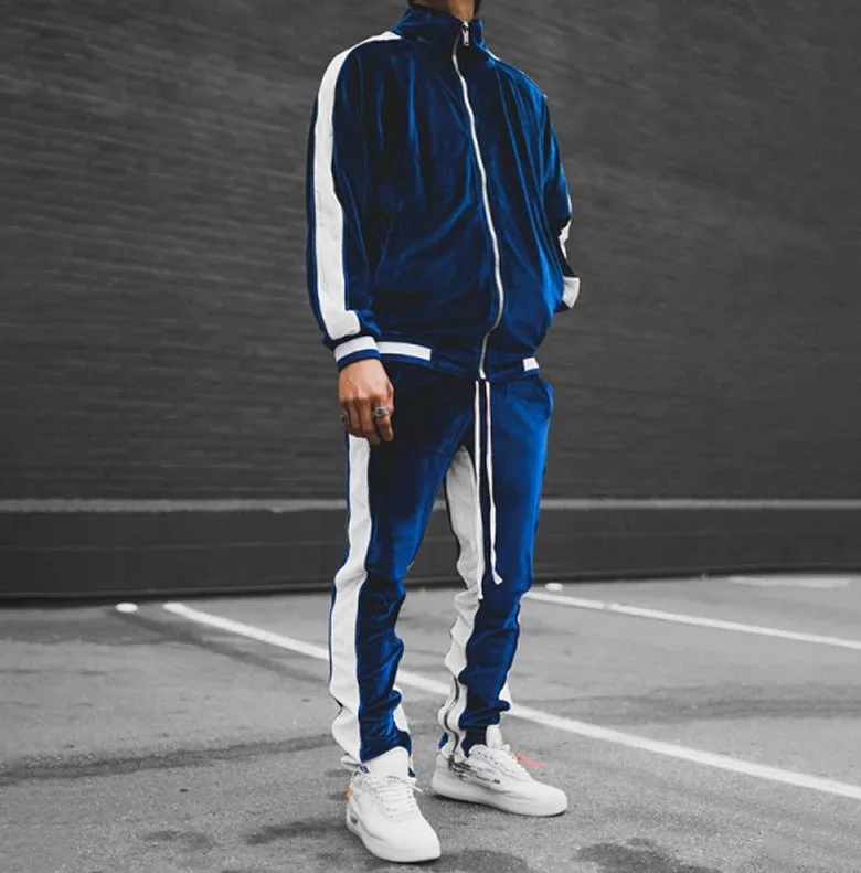

Wholesale Gold Velvet Tracksuit For Men