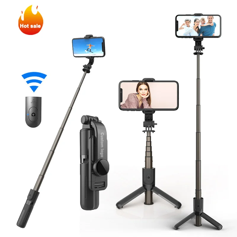 

New Product L10 Selfie Stick Wireless Bluetooths Compact Phone Aluminum Mini Invisible Selfie Stick Tripod Monkey With Remote