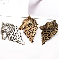 

Vintage Jewelry Brooches Personalised Fashion Men's Suit Collar Pins Wolf Head Shaped Animal Brooch Pins Wholesale