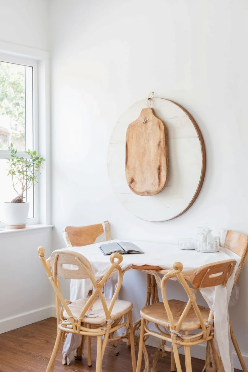 10 clever ways to style a round mirror with wood in a family friendly home