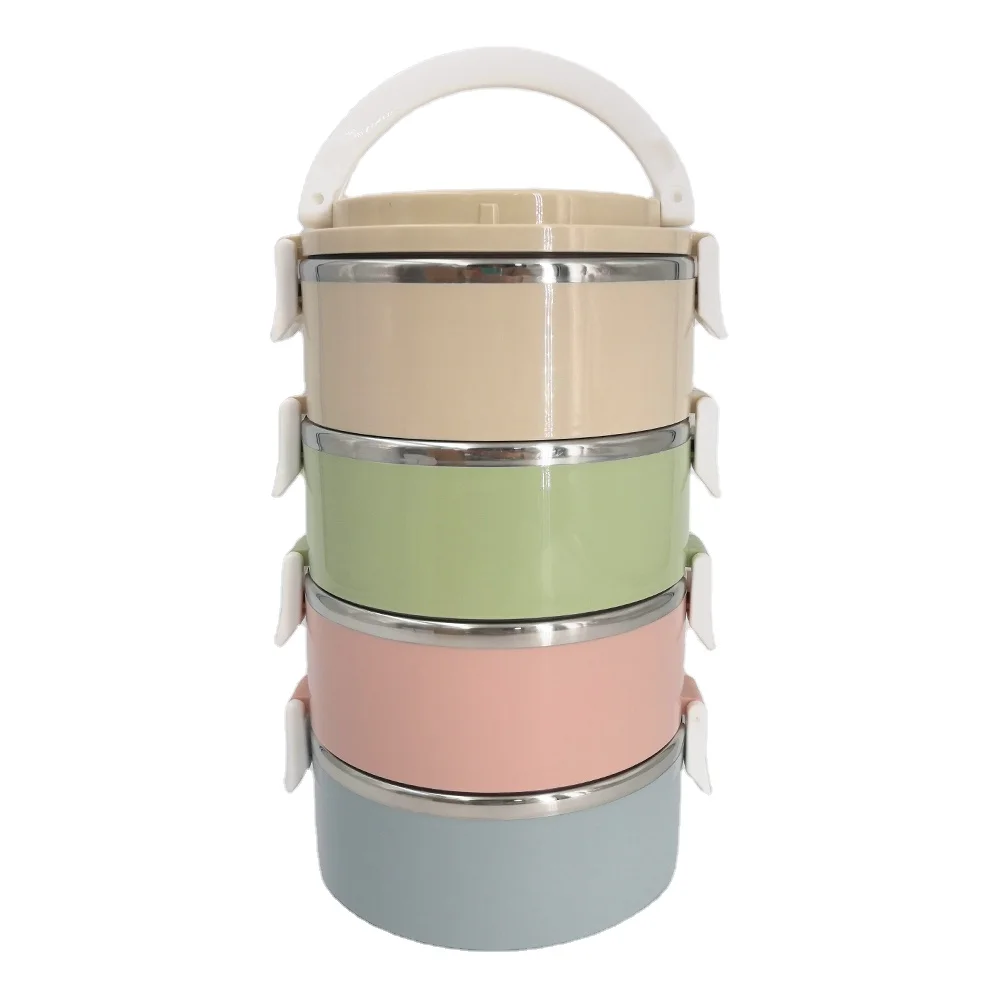 

Business & Promotional Gifts Stainless Steel Round Insulated Tiffin Food Box Airtight Food Carrier for Office 1 2 3 4 Layers