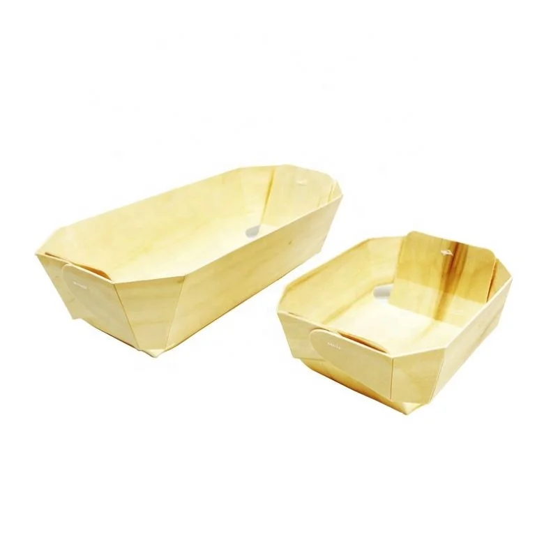 

Customized Wooden biodegradable baking tools disposable cake bread mold for oven, Nature