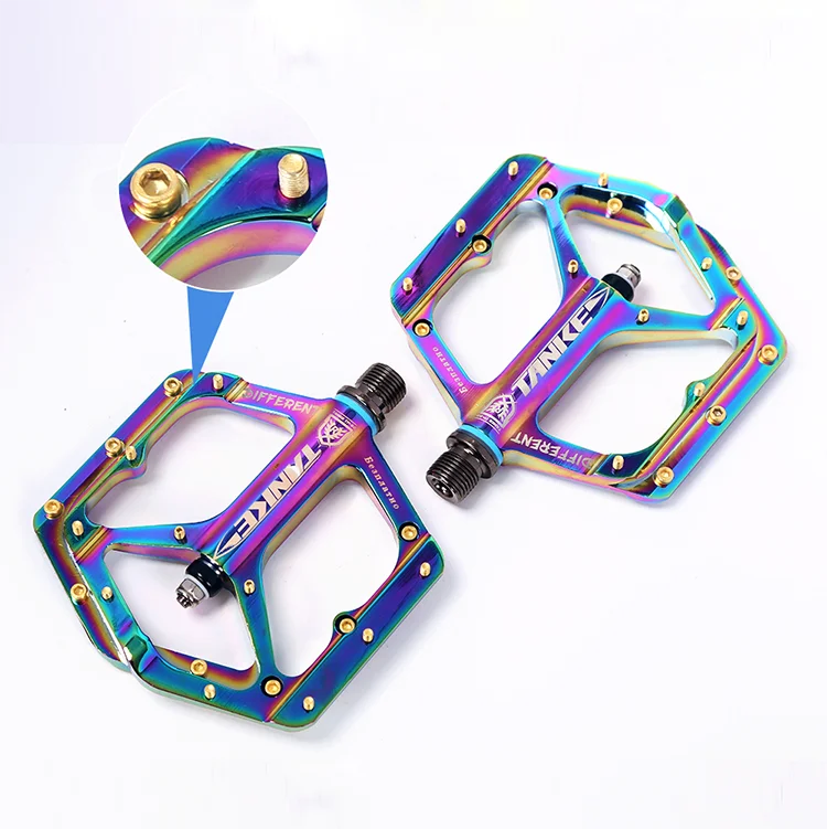 

Ultralight Aluminum Alloy Sealed Bearing Bicycle Pedal Colorful MTB Road Bike Pedals, Rainbow