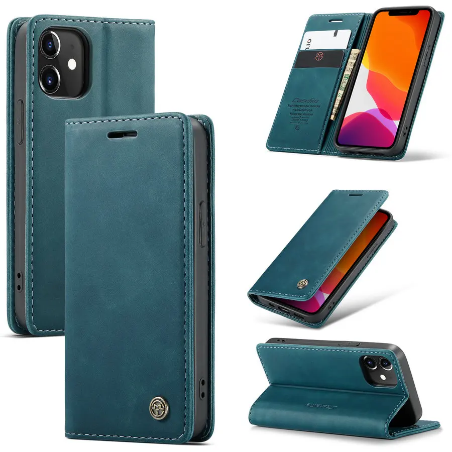 

CaseMe BestSeller for iPhone 12 Phone Case Accessories for IPhone 12 Pro Case Wallet Flip Auto Magnet Stand for iPhone 12 Casing, Coffee, brown, rose, blue, black