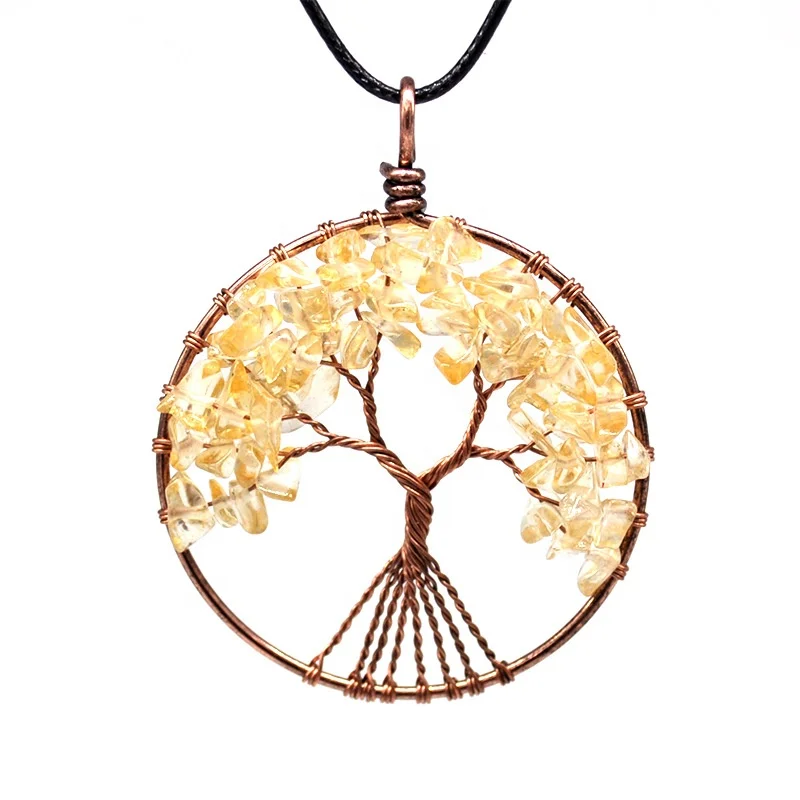 product-BEYALY-Blue-Vein Stone Necklace, Handmade Family Birthstone Tree Necklace-img-1