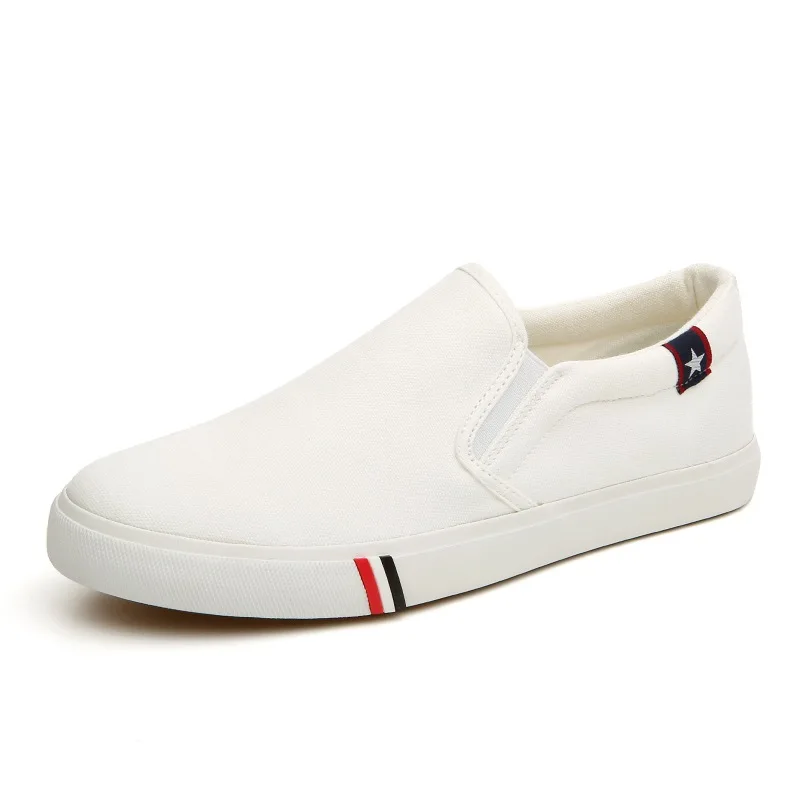 

Unisex Slip On Style Rubber Outsole Plain White Comfy Canvas Shoes Wholesale, White,black,blue