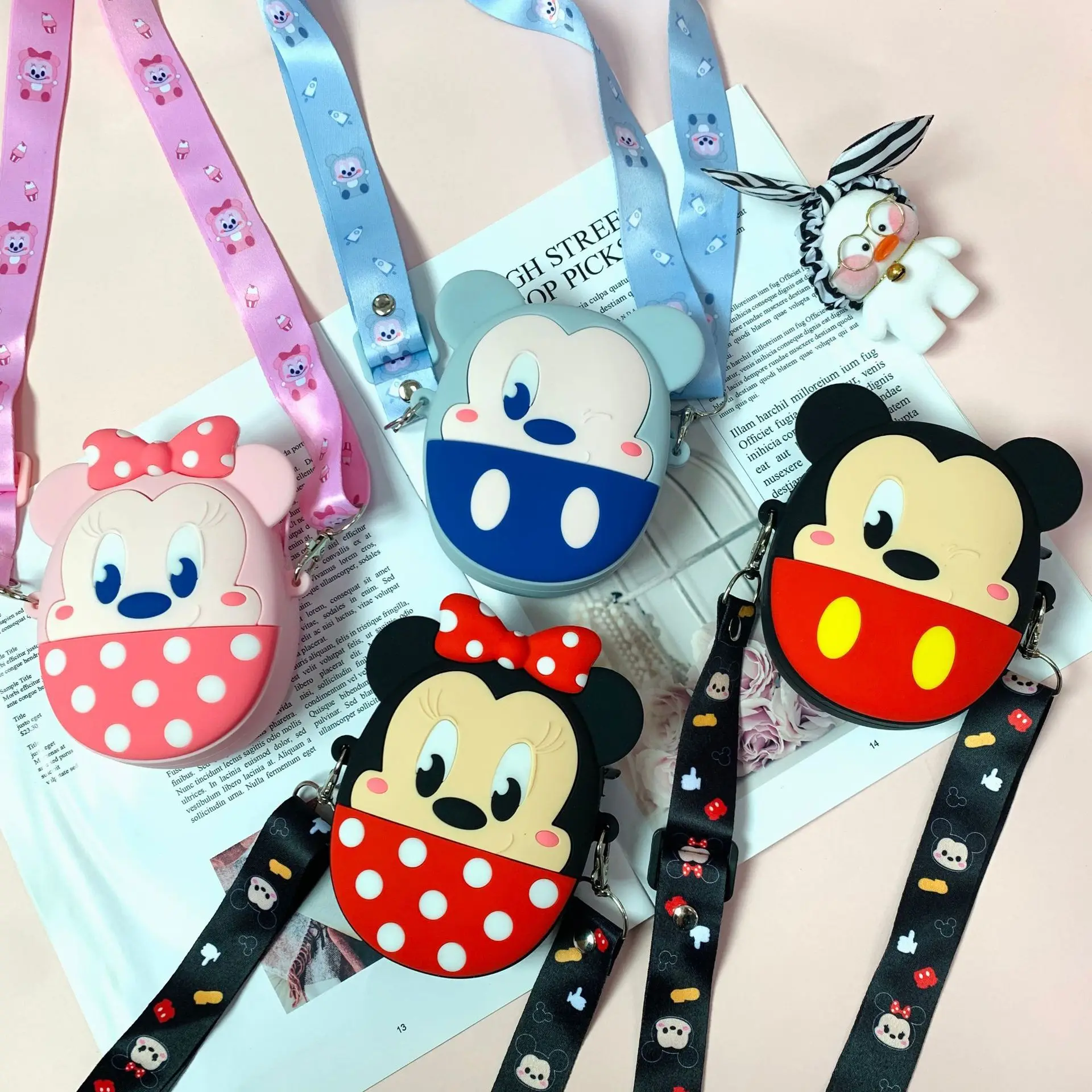 

3D Cute Cartoon Baby Minnie Mickey Shoulder Storage Bag Kids Coin Card Cosmetics Purses Handbags