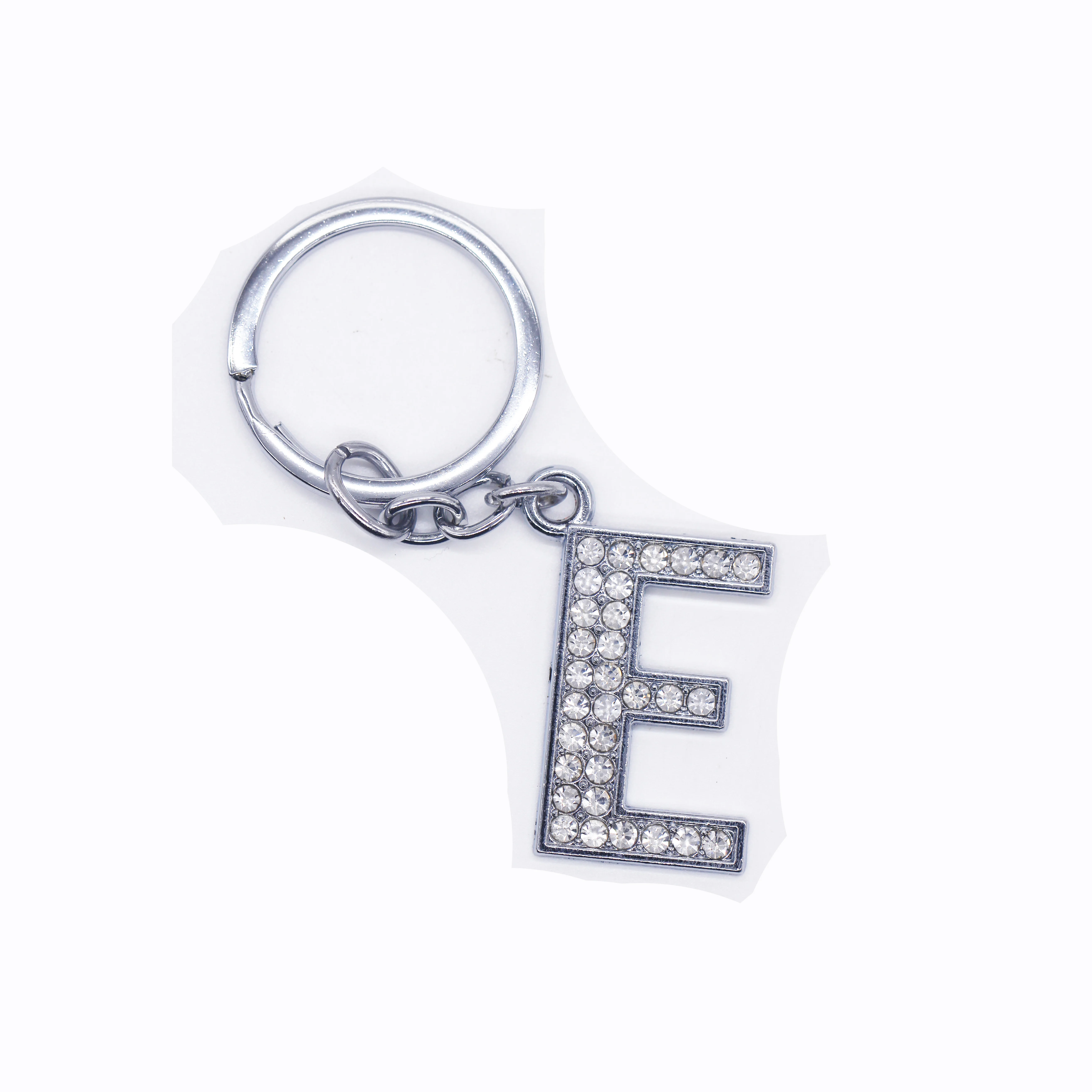 Wholesale 26 English Keychain Rhinestone E Shape Letter Keychain Buy