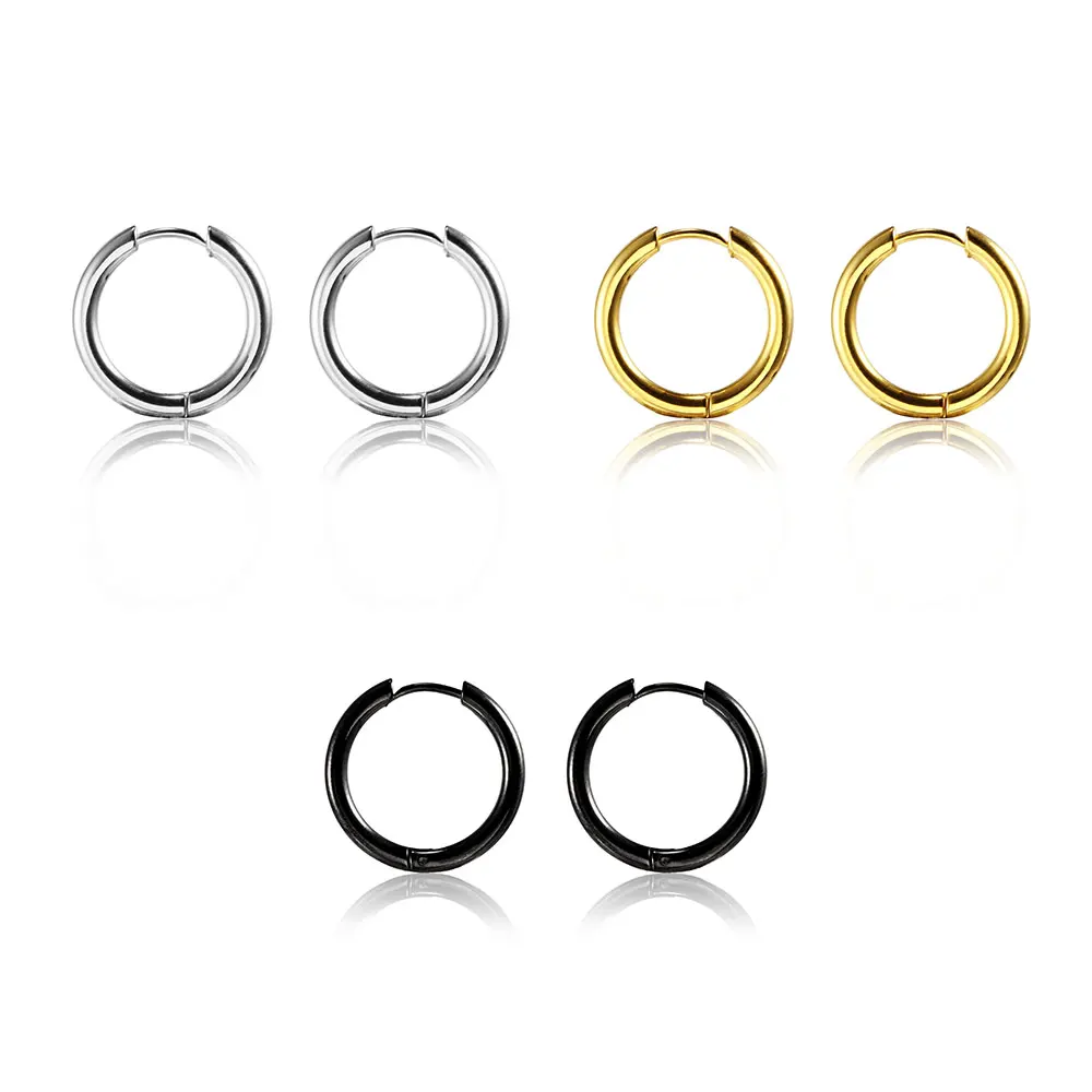

Aretes Mujer De Acero Inoxidable Stainless Steel top vendors jewelry 18K Gold Plated Color Crystal Tiny Small Huggie Earrings, Steel/black/gold/customized color