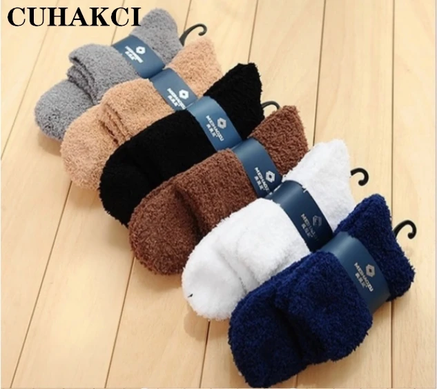 

CUHAKCI Winter Warmer Unisex Floor Sleeping Socks Women Thicken Thermal Wool Cashmere Snow Socks Velvet Thick Socks For Mens, 7 colors