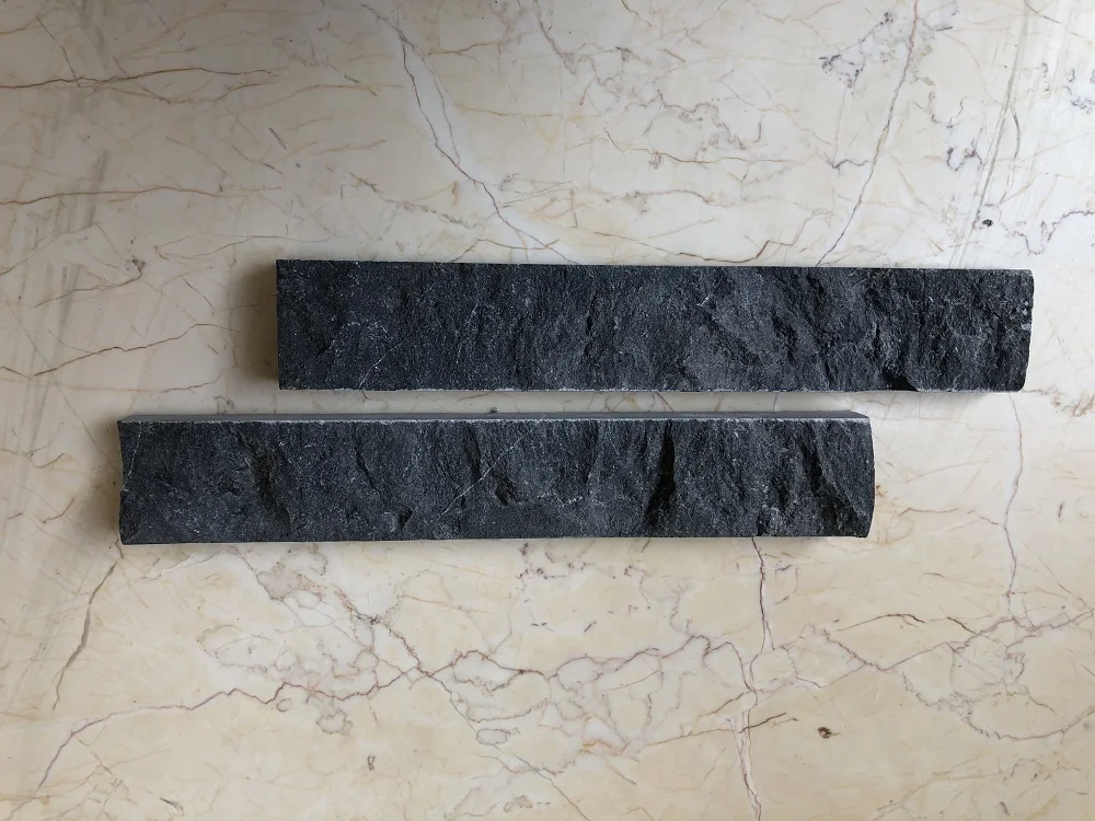 天然黑色石灰石大理石蘑菇面石材墙面覆松式面板