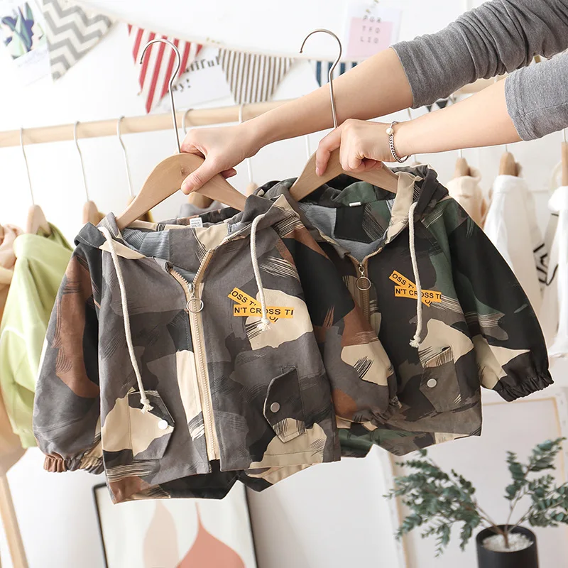 

2021 Spring High Quality Children's Coats Long Sleeve Kids Camouflage Jacket 1-3 Years Baby Boy Jacket With Zipper