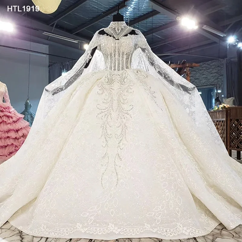 

Jancember AHTL1919 White Civil Long Sleeve Bridal Cheapest Wedding Dresses Big Sizes Customized Design