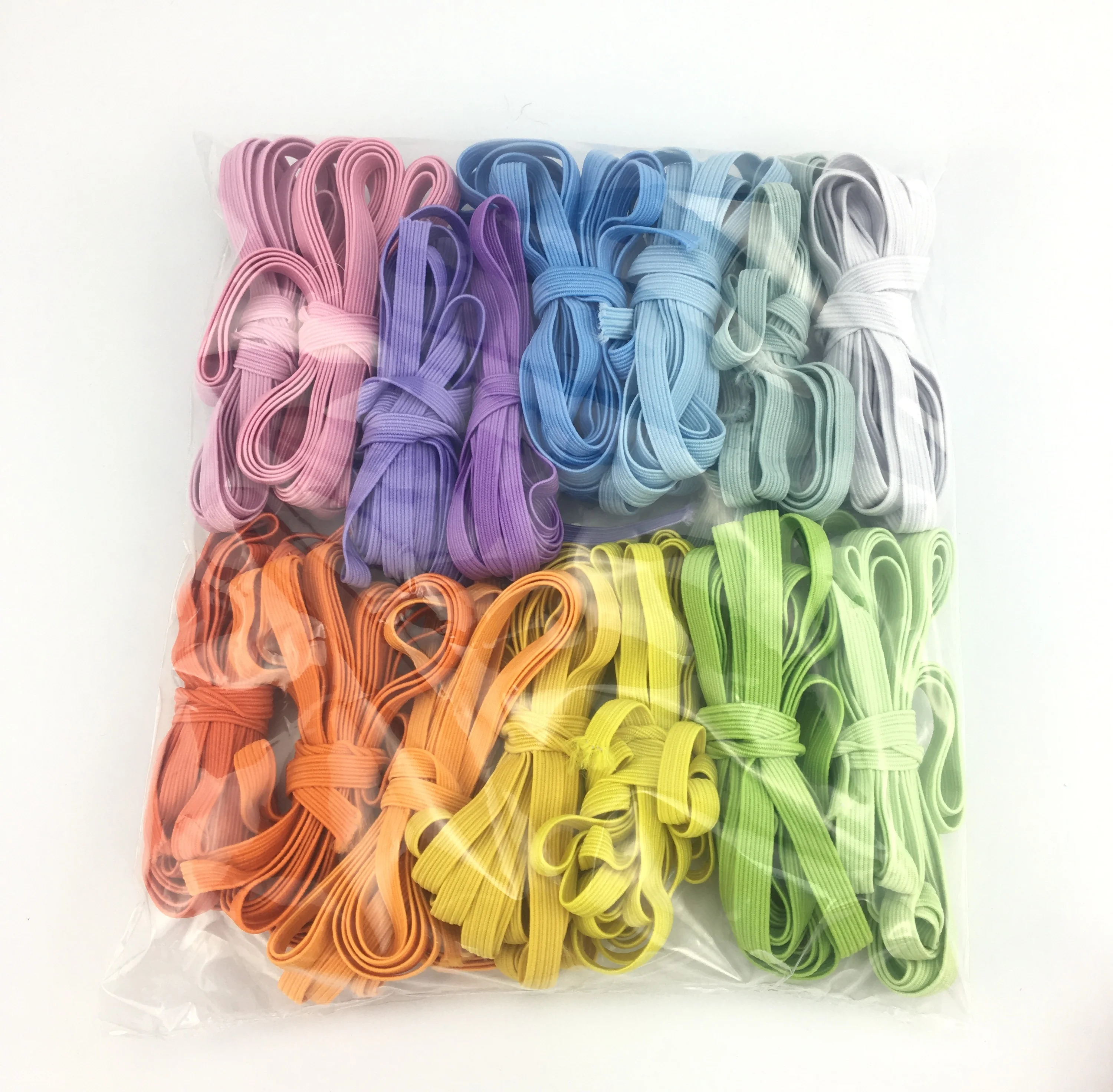 

2020 Amazon hotsale colorful Stretch Knit Elastic Band,10yards Braided Elastic Strap Cord Roll for Sewing, Accept customized