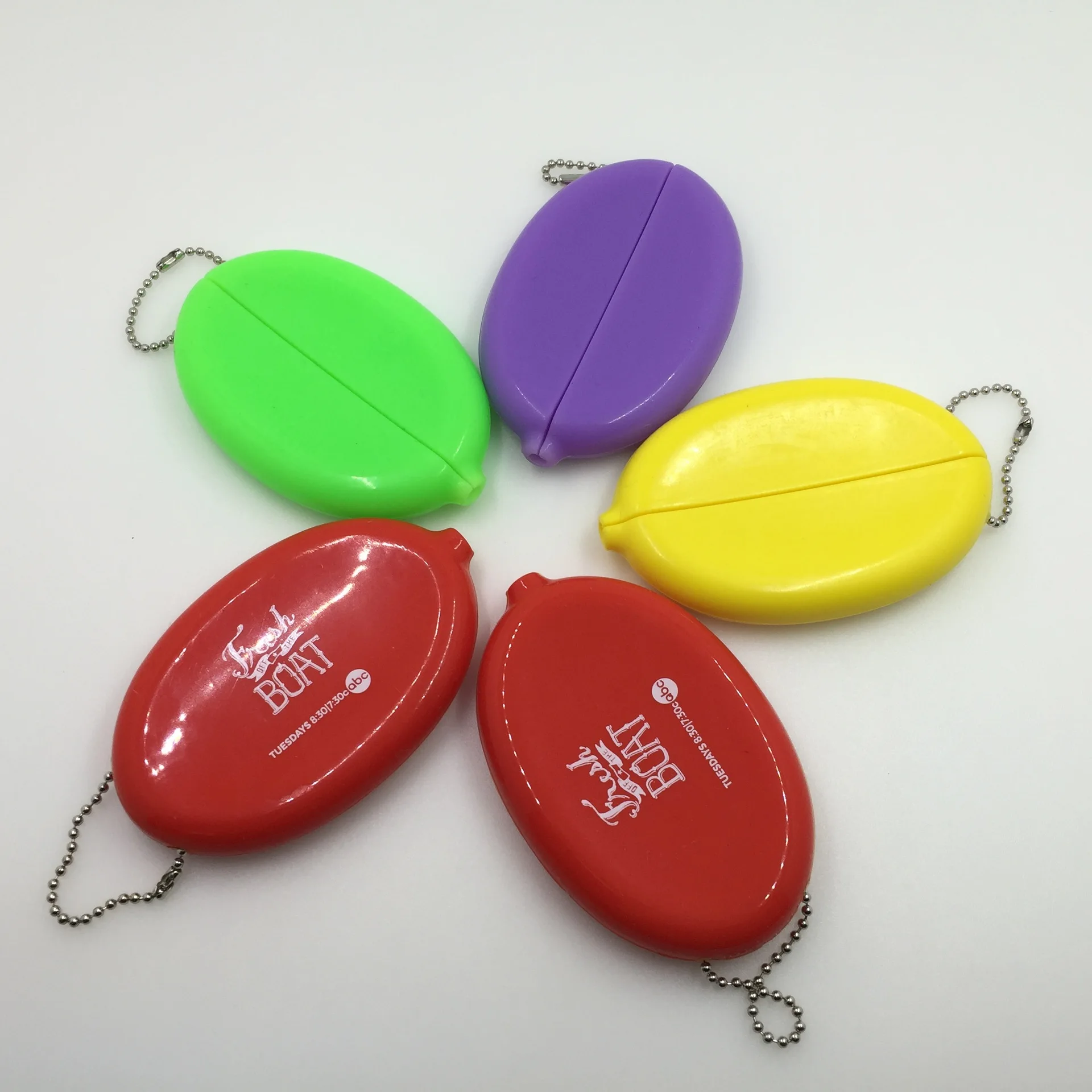 Custom Oval Shape Pvc Keychain Pocket Rubber Squeeze Coin Purse Buy