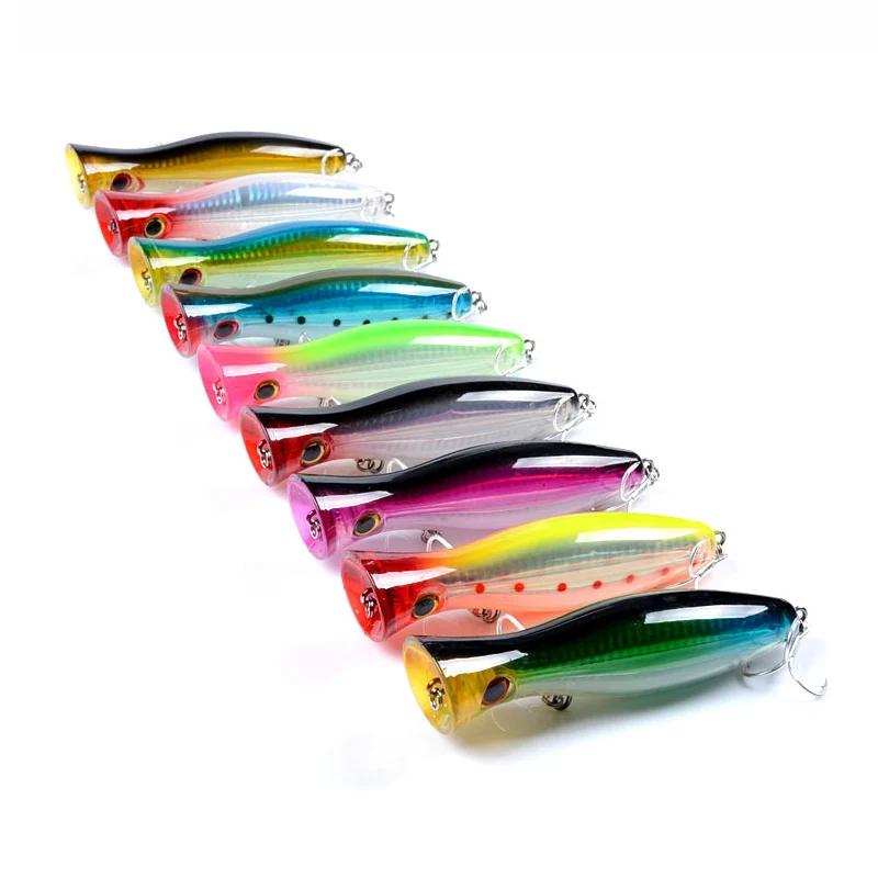 

Fulljion outdoor Sea fishing popper 12.5cm/40.3g saltwater lures Topwater isca artificial 3D bionic eye plastic fishing flies, As picture