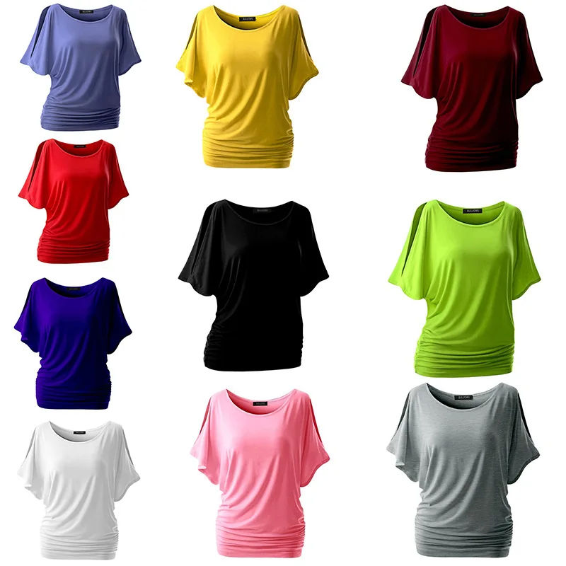 

Summer Casual Loose Short Bat Sleeve Female Women T-Shirt 5XL Plus Size Women Clothing for Sale, Solid color