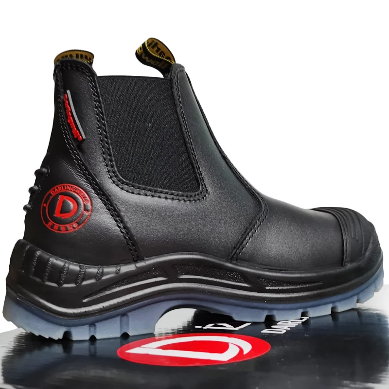 

Darlingwell Mining safety boots without lace,PU/TPU sole leather breathable work safety shoes steel toe