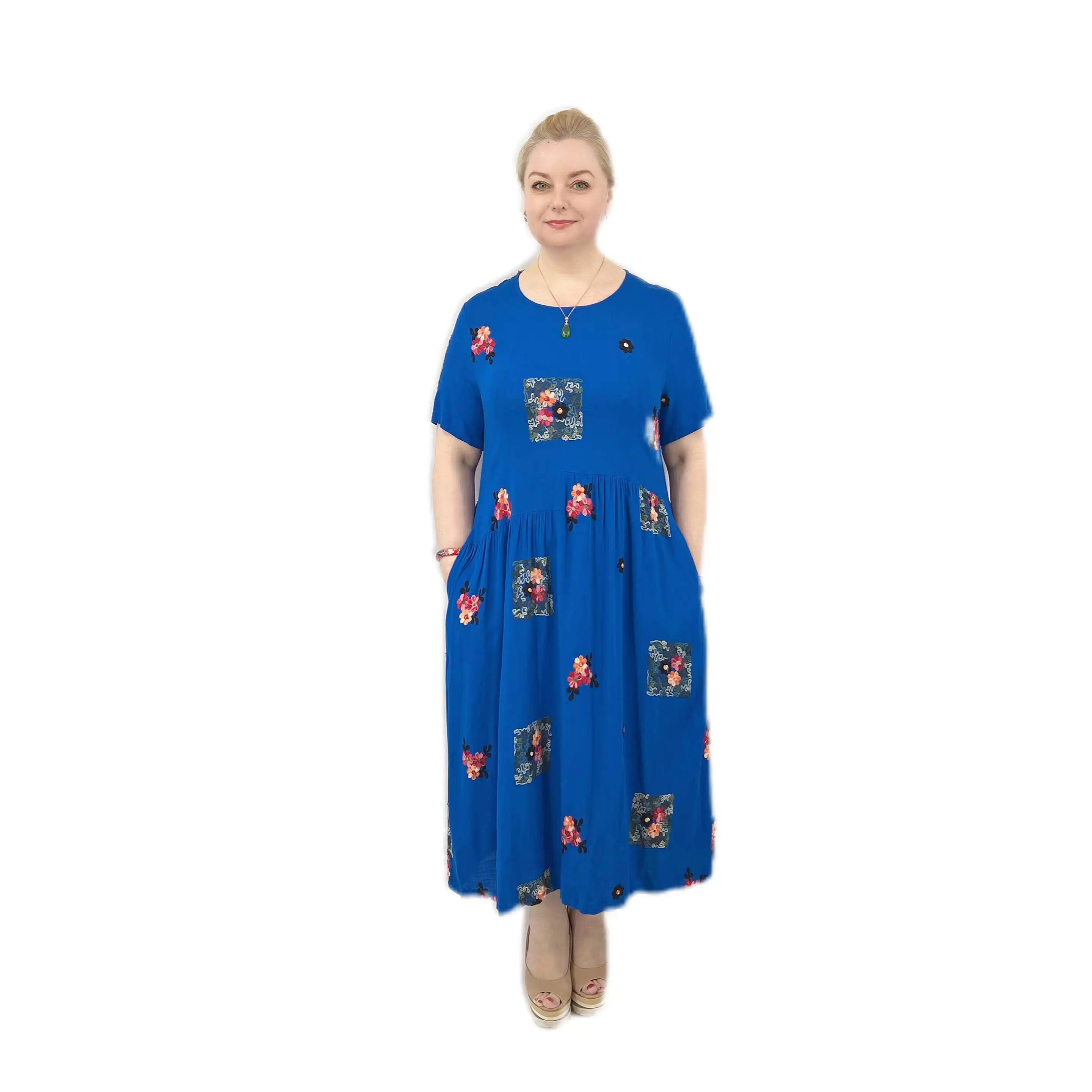 

Hot Sales Plus Size Women's Clothes Casual Vintage Print Floral Dress