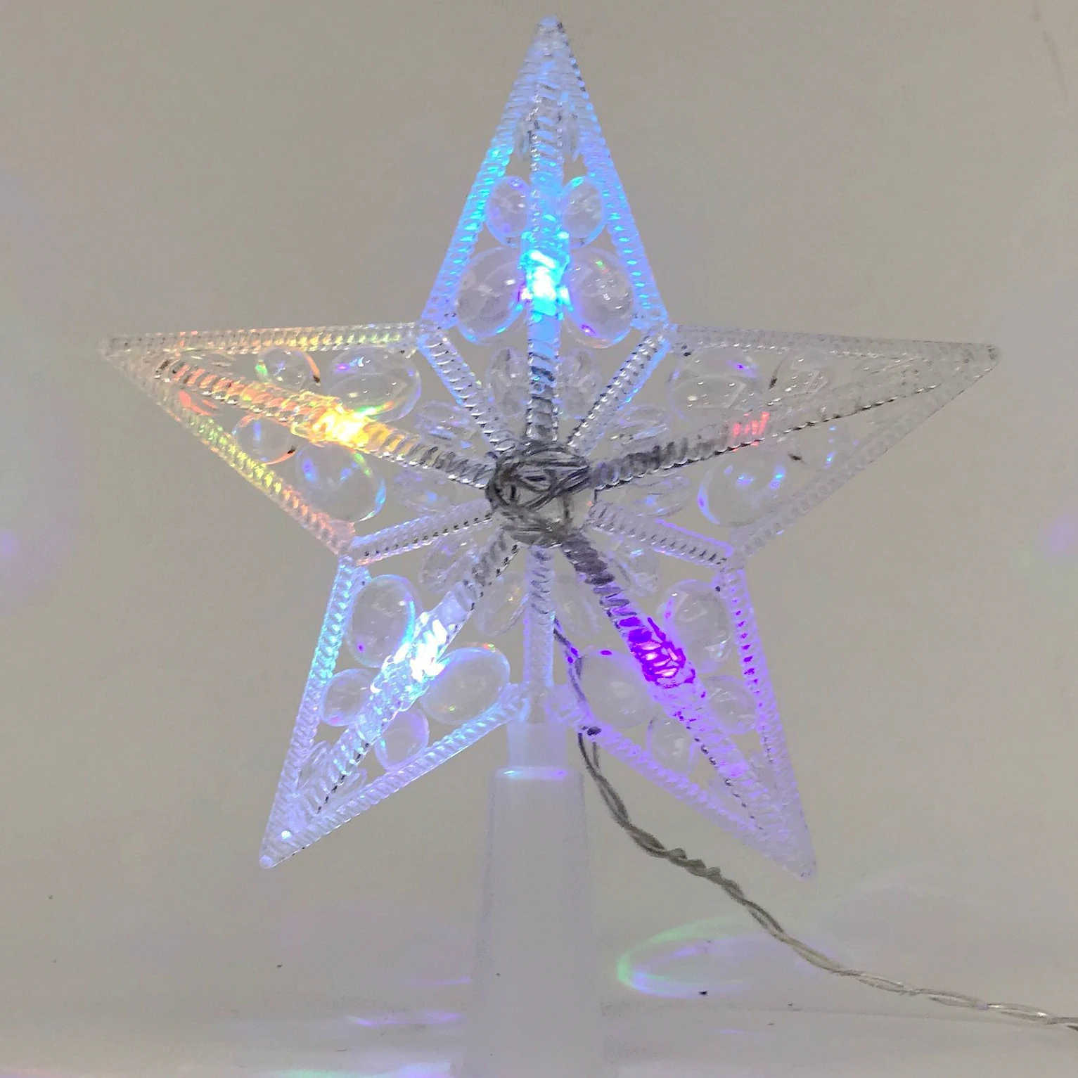 Christmas Decorative 5.5in Rgb Color Changing Led Star Tree Top - Buy ...