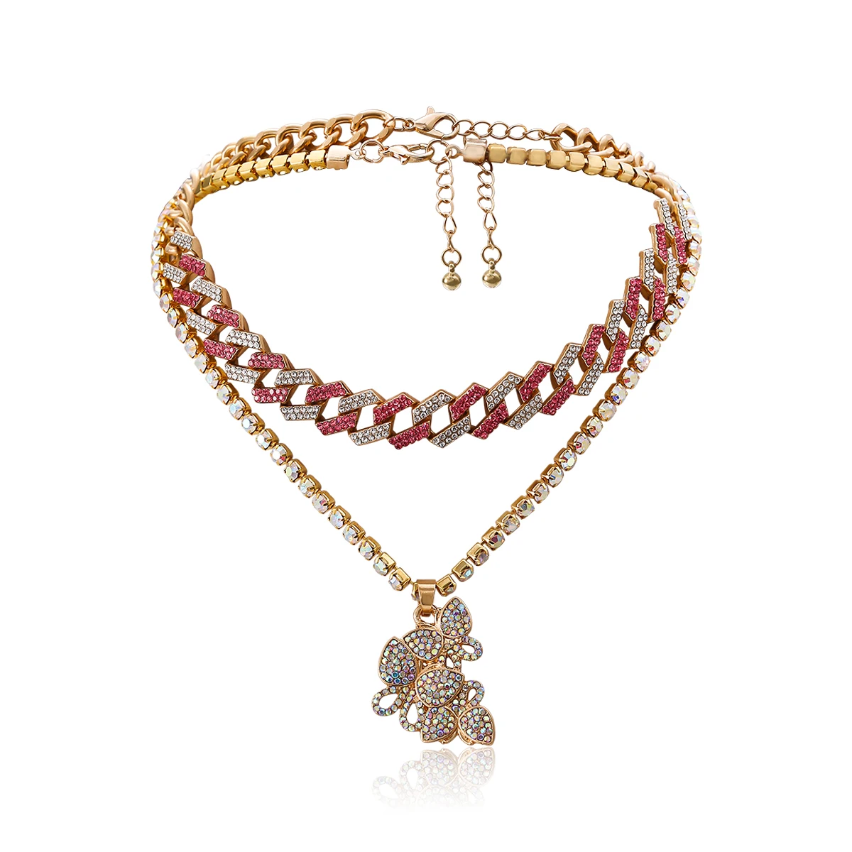 

Multilayer clavicle necklace simple micro diamond fashion women's jewelry full diamond necklace