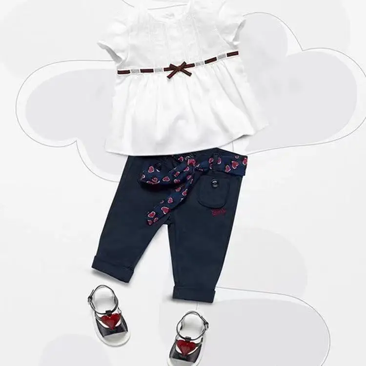 

Childrens Clothing Girls Clothing Sets Princess flower girl dresses baby kids cotton girls tops overall pants 2in sets sweatshi