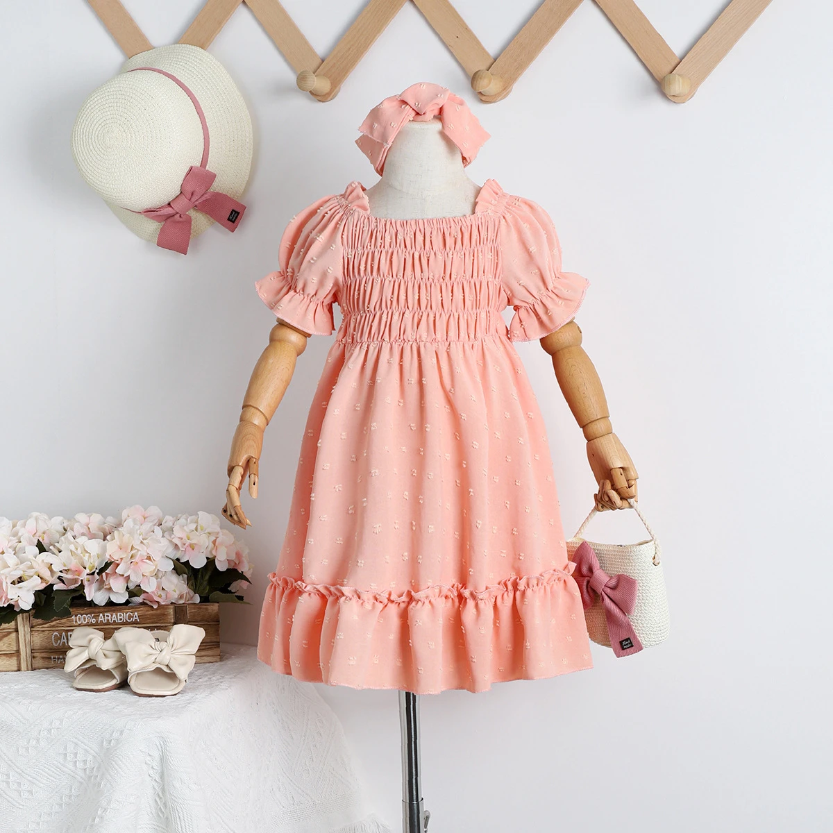 

Summer Baby Girl Princess Clothes Children Birthday Party Wedding Dress Kids Pink Boutique Dresses
