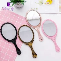 

Vintage rose flower shape lady hand held mirror cosmetic mirror wholesale makeup mirror