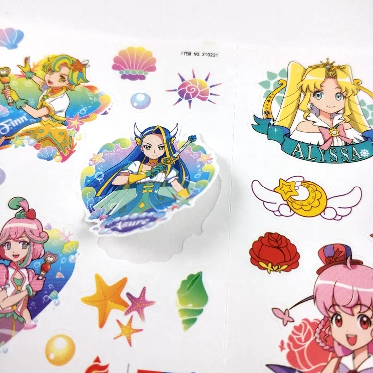 定制吻切防水胶纸贴纸纸剪贴簿卡通动漫人物贴纸的女孩