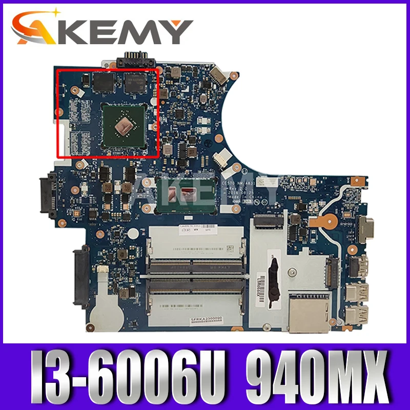

Akemy NM-A831 Motherboard For ThinkPad E570 E570C NM-A831 Laotop Mainboard with i3-6006U CPU 940MX GPU