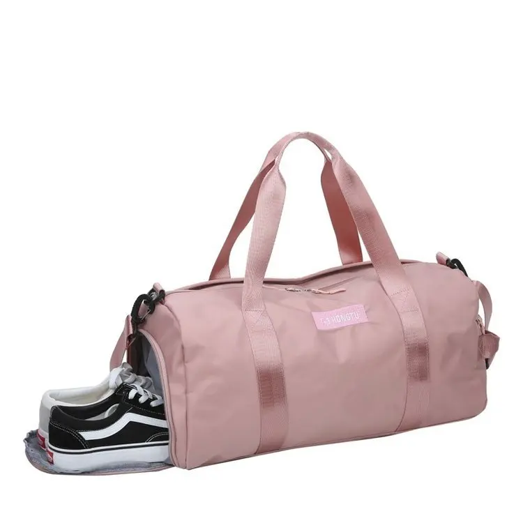 

2021 pink cheap rt gym travel duffel bag fitness with shoe compartment carry bags for travell girls