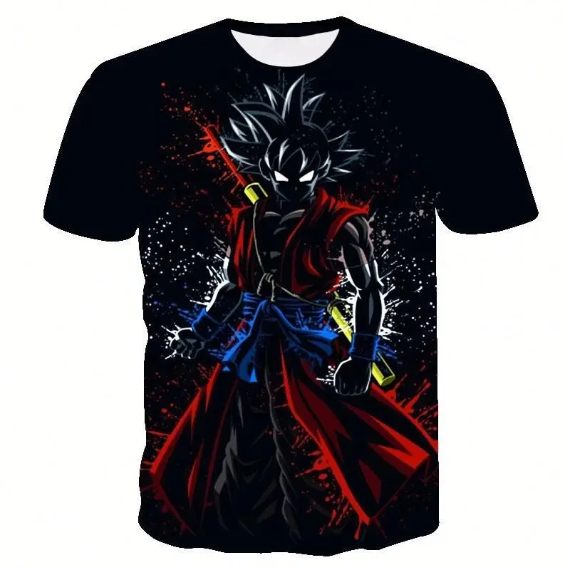 Tee Shirt Custom Men Boys Goku Black Vegeta Battle Dragonball Anime Dragon Ball Z 3D T-shirt Cool Fashion Short Sleeve T Shirt
