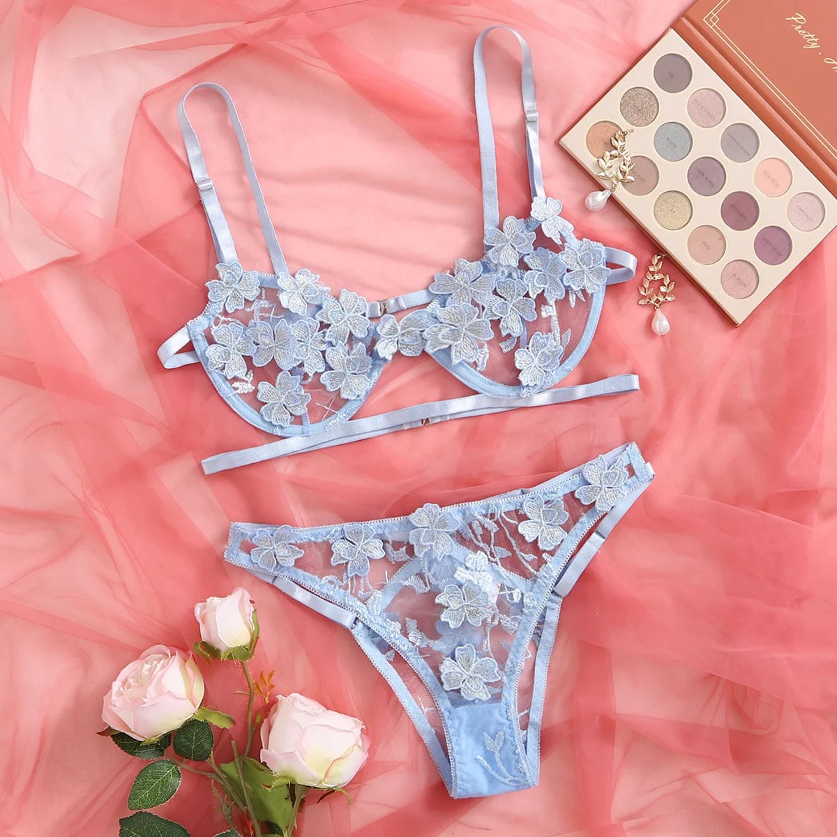 

Amazon sells embroidered mesh underwear see-through womens sexy underwear