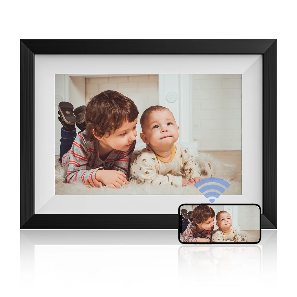 

16GB Storage Auto-Rotate Share Photos via APP WiFi Digital Photo Frame 10.1 inch with touch