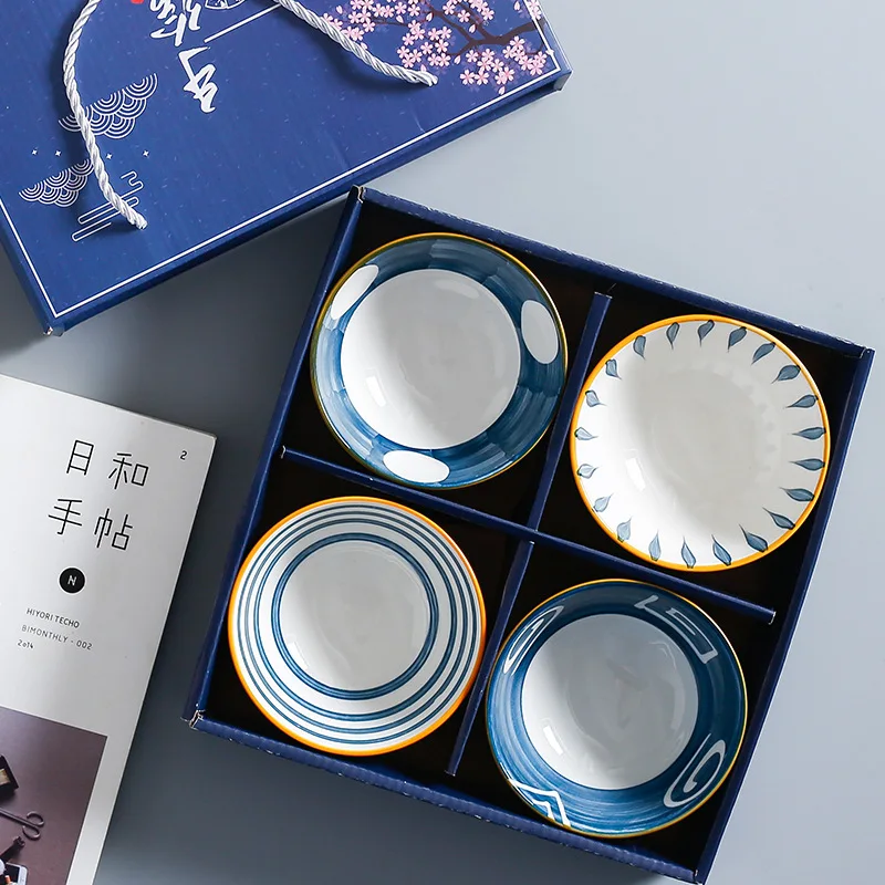 

Hot Selling Hand-Painted Personalized Home Japanese Business Dinnerware Bowl Ceramic With Safety Packaging Gift Box