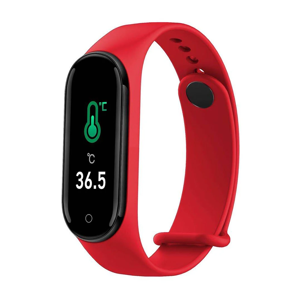 

Amazon New products body temperature m4a watch fitness smart bracelet mi m4p smart bracelet m4 pro wristwatch, Black,red,blue