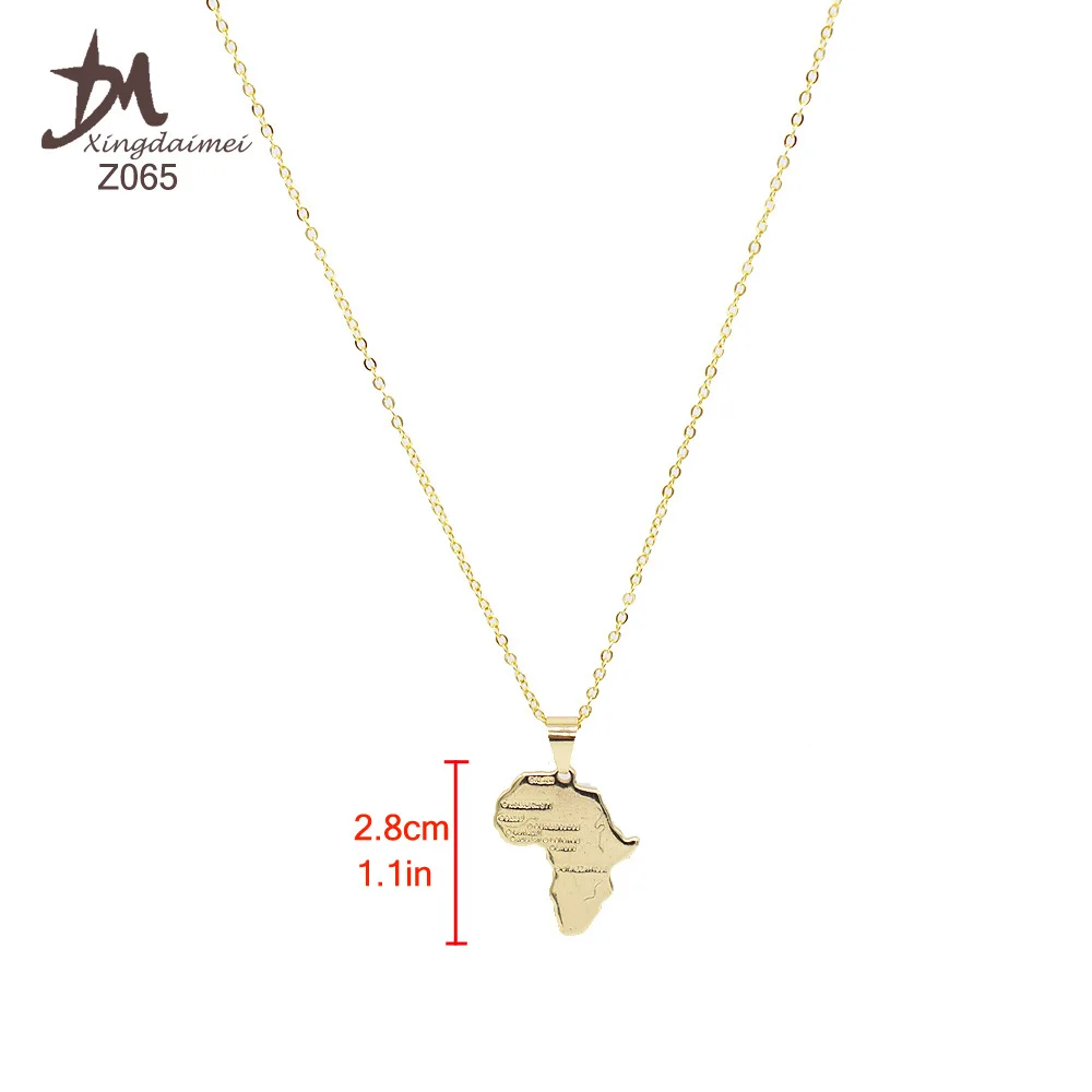 

Z065 Map of Africa pendant fashion long necklaces women's jewelry necklaces, 18k gold