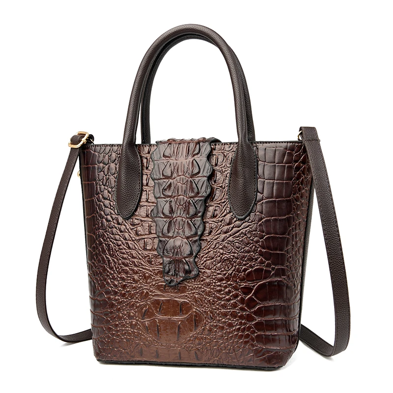 

JIANUO wholesale women luxury elegant crocodile handbag ladies fashion bag, Black, coffee,green,gray.red,brown