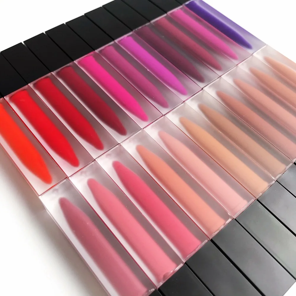 

Professional liquid matte lipgloss vendors square matte lipgloss tubes wholesale matte liquid lipstick, 22colors