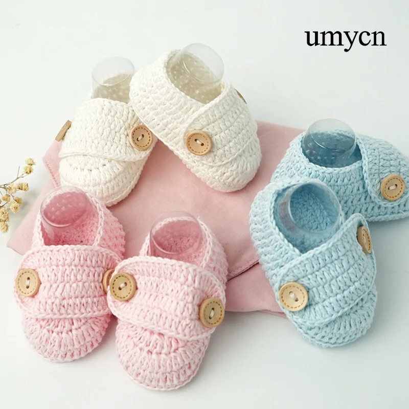 

umycn Zapatos De Ganchillo Unisex New Custom Wholesale Knitted Casual Prewalker New Born Kids Crochet Baby Socks Shoes