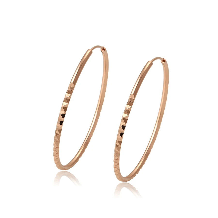

98562 Xuping 2019 new design earring, rose gold plating environmental copper hoop earrings for women