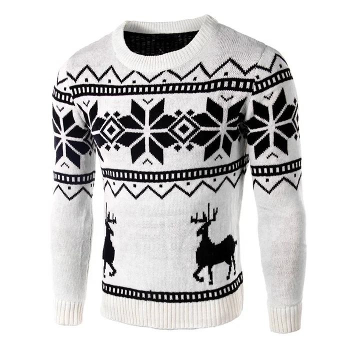 

2021 New Slim Casual Sweater Christmas Men's Sweaters O Neck Knitted Sweater Men Custom Wholesale