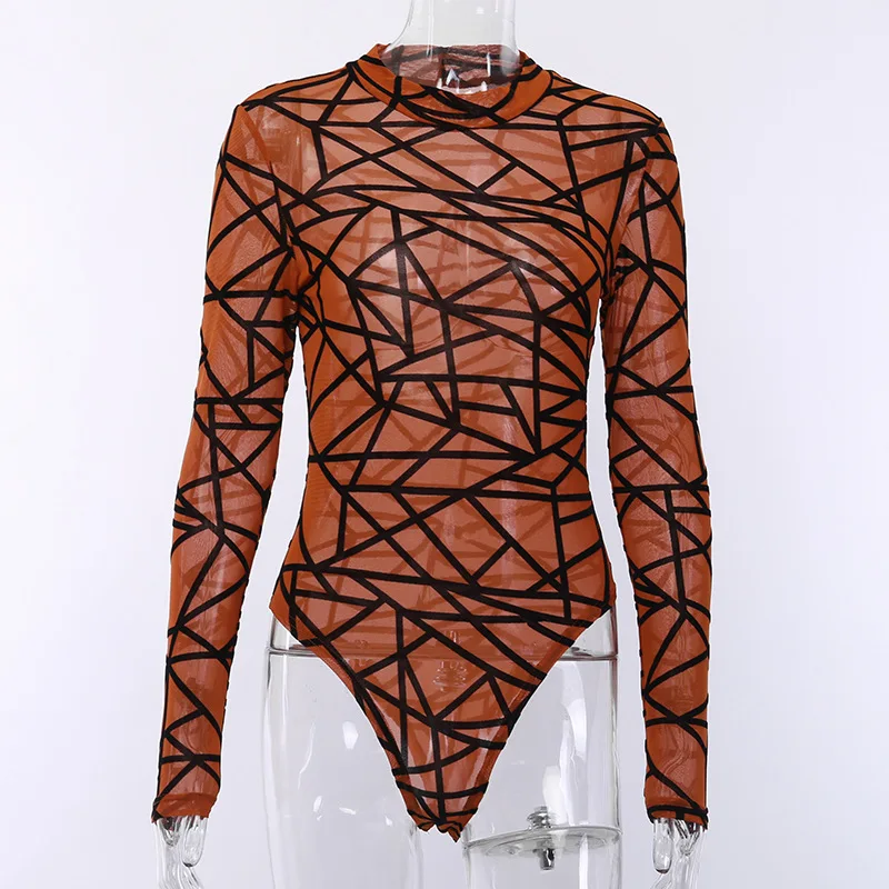 

2020 New Arrivals o-neck stripe print ladies women bodysuit