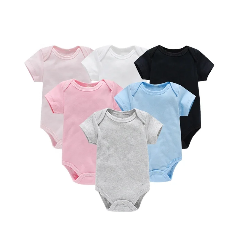 

Wholesale baby itemes solid color toddler clothes baby bodysuit cotton baby rompers