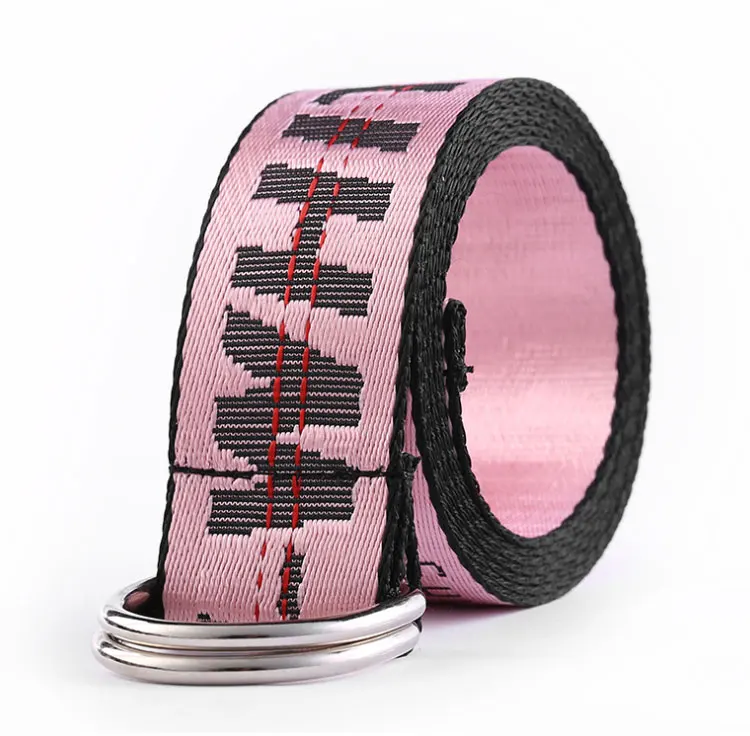 2020 Fashion Custom Jacquard Woven White Nylon Belt For Women Bulk In