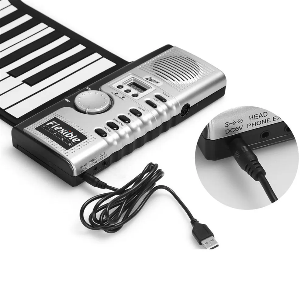 
61 keys hand roll piano with trumpet children adult silicone keyboard enlightenment electronic piano 